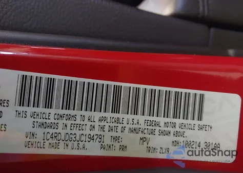 2018 Dodge Durango Gt Awd z USA, uszkodzony, nr VIN 1C4RDJDG3JC194791